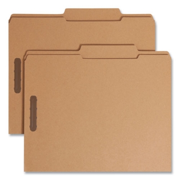 Picture of Top Tab Fastener Folders, Guide-Height 2/5-Cut Tabs, 0.75" Expansion, 2 Fasteners, Letter Size, 11-pt Kraft, 50/Box