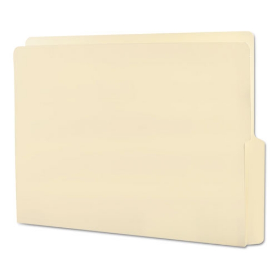 Picture of Heavyweight Manila End Tab Folders, 9" High Front, 1/2-Cut Tabs: Bottom, Letter Size, 0.75" Expansion, Manila, 100/Box