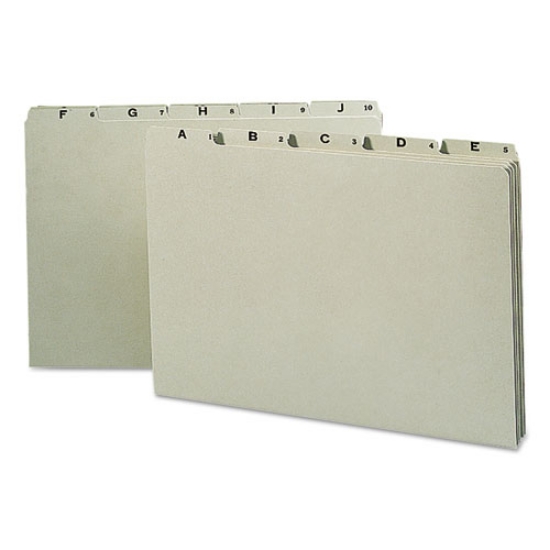 Picture of Alphabetic Top Tab Indexed File Guide Set, 1/5-Cut Top Tab, A To Z, 8.5 X 14, Green, 25/set