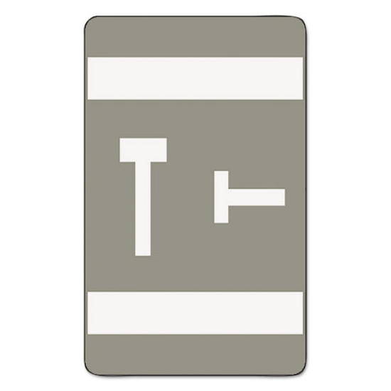 Picture of Alphaz Color-Coded Second Letter Alphabetical Labels, T, 1 X 1.63, Gray, 10/sheet, 10 Sheets/pack