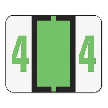 Picture of Numerical End Tab File Folder Labels, 4, 1 X 1.25, White, 500/roll
