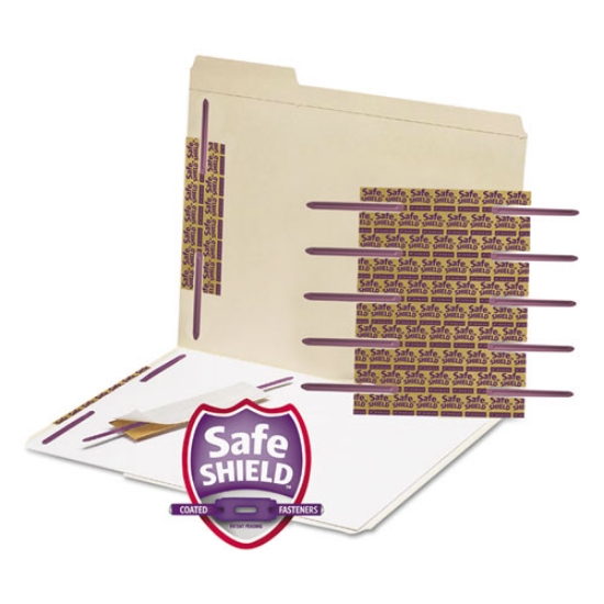 Picture of SafeSHIELD Two-Prong Fastener Base and Compressor Sets, 2" Capacity, 2.75" Center to Center, Purple, 50/Box