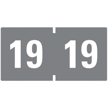 Picture of Yearly End Tab File Folder Labels, 19, 0.75 X 1.5, Gray, 500/roll