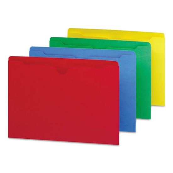Picture of Colored File Jackets With Reinforced Double-Ply Tab, Straight Tab, Letter Size, Assorted Colors, 100/box