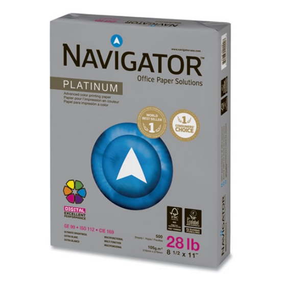 Picture of Platinum Paper, 99 Bright, 28 lb Bond Weight, 8.5 x 11, White, 500/Ream
