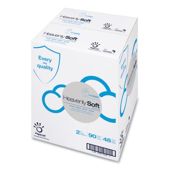 Picture of Heavenly Soft Facial Tissue, 2-Ply, White, 90/Pack, 48 Packs/Carton