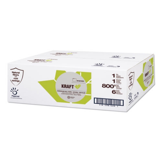Picture of Heavenly Soft Hardwound Paper Towel, Kraft, 1-Ply, 7.8" x 800 ft, Brown, 6 Rolls/Carton