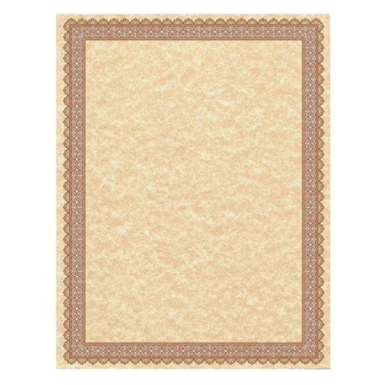 Picture of Parchment Certificates, Vintage, 8.5 X 11, Copper With Burgundy/gold Foil Border, 50/pack