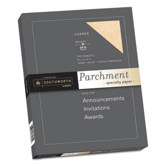 Picture of Parchment Specialty Paper, 24 lb Bond Weight, 8.5 x 11, Copper, 100/Pack