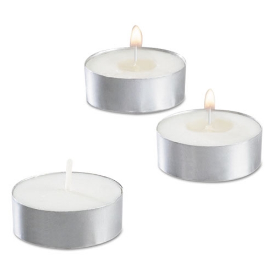 Picture of Tealight Candle, 5 Hour Burn, 0.5"h, White, 50/pack, 10 Packs/carton