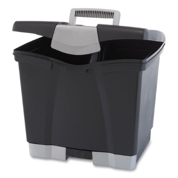 Picture of File Box with Tray, Letter, 11.5" x 14.3" x 13", Black, 4/Carton