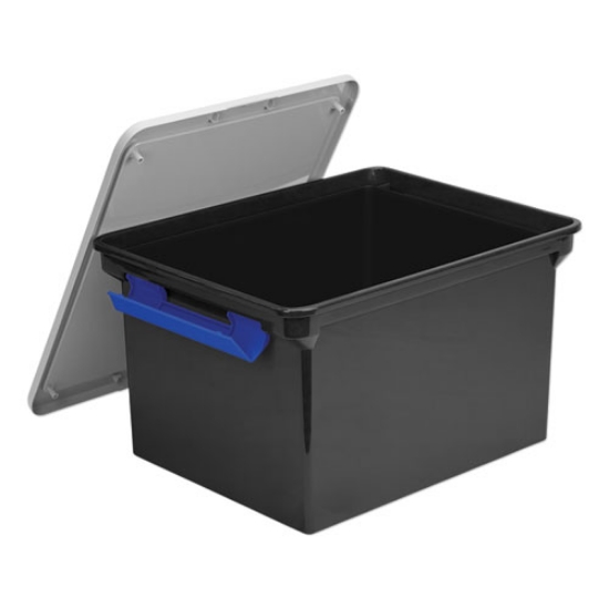 Picture of Portable File Tote With Locking Handles, Letter/legal Files, 18.5" X 14.25" X 10.88", Black/silver