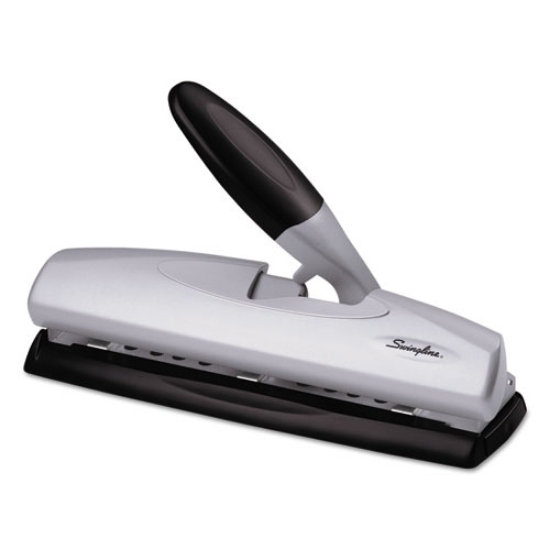 Picture of 20-Sheet Lighttouch Desktop Two- To Seven-Hole Punch, 9/32" Holes, Silver/black