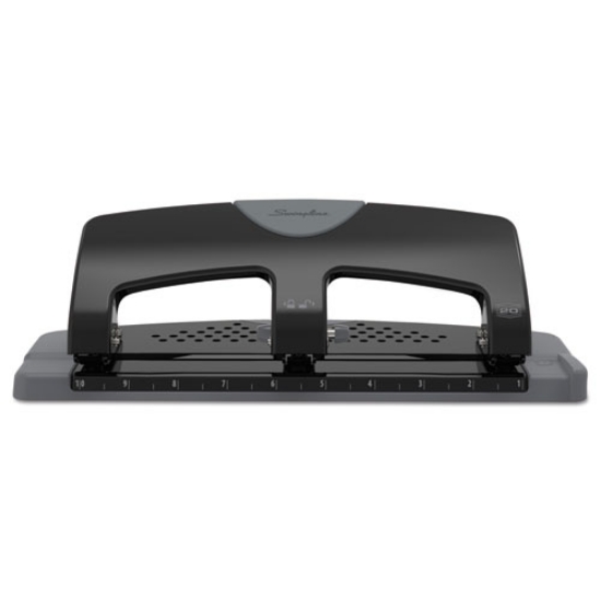 Picture of 20-Sheet Smarttouch Three-Hole Punch, 9/32" Holes, Black/gray