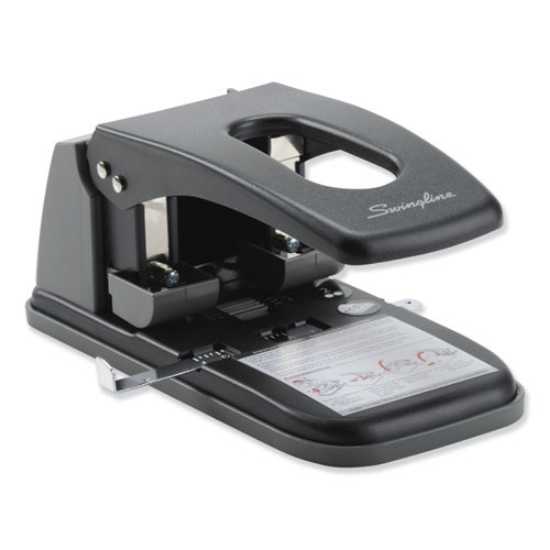 Picture of 100-Sheet High Capacity Two-Hole Punch, Fixed Centers, 9/32" Holes, Black/gray