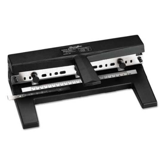 Picture of 40-Sheet Heavy-Duty Two- To Seven-Hole Adjustable Heavy-Duty Paper Punch, 9/32" Holes, Black