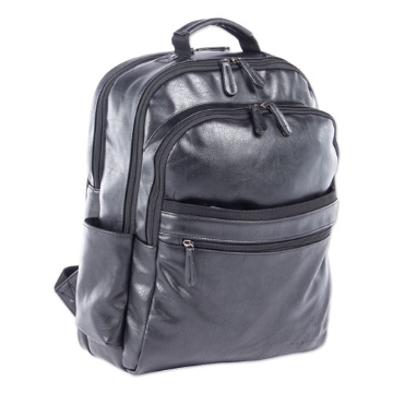 Picture of Valais Backpack, Fits Devices Up to 15.6", Leather, 5.5 x 5.5 x 16.5, Black