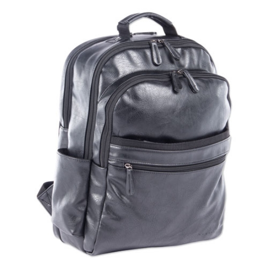 Picture of Valais Backpack, Fits Devices Up to 15.6", Leather, 5.5 x 5.5 x 16.5, Black