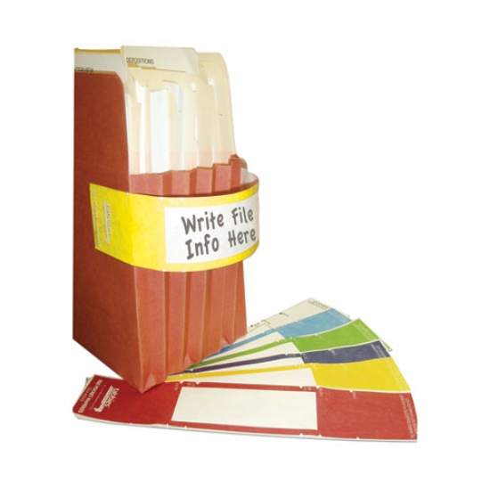 Picture of File Pocket Handles, 9.63 X 2, Yellow/white, 4/sheet, 12 Sheets/pack