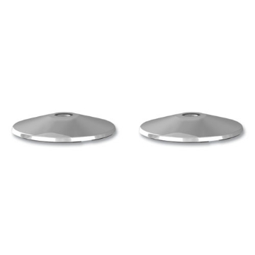 Picture of Adjusta-Tape Crowd Control Stanchion Base Only, Polished Aluminum, 14" Diameter, Silver, 2/Box
