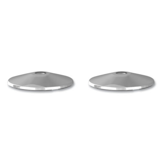 Picture of Adjusta-Tape Crowd Control Stanchion Base Only, Polished Aluminum, 14" Diameter, Silver, 2/Box