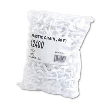 Picture of Crowd Control Stanchion Chain, Plastic, 40 ft, White