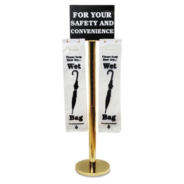 Picture of Wet Umbrella Bag Stand, 16w X 12d X 54.5h, Brass/black/white