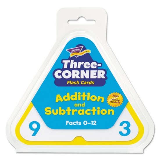 Picture of Three-Corner Flash Cards, Addition/subtraction, 5.5 X 5.5, 48/set