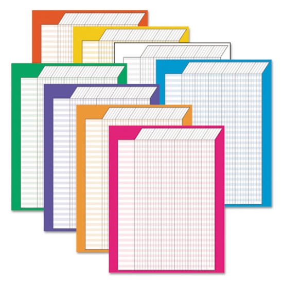 Picture of Jumbo Vertical Incentive Chart Pack, 22 X 28, Vertical Orientation, Assorted Colors With Assorted Borders, 8/pack
