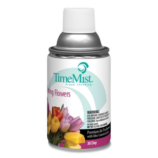 Picture of Premium Metered Air Freshener Refill, Spring Flowers, 5.3 Oz Aerosol Spray, 12/carton
