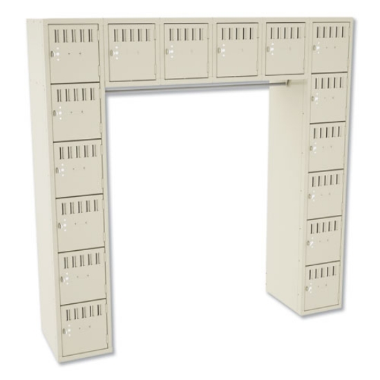 Picture of Sixteen Box Compartments And Coat Bar, 72w X 18d X 72h, Sand