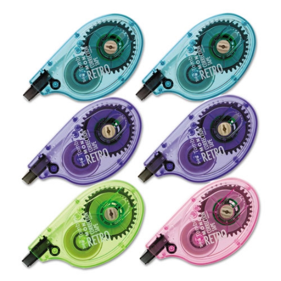 Picture of MONO Original Correction Tape, Assortedt RetroColor Applicators, 0.17" x 394", 6/Box