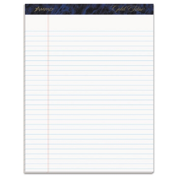 Picture of Gold Fibre Quality Writing Pads, Wide/legal Rule, 50 White 8.5 X 11.75 Sheets, Dozen