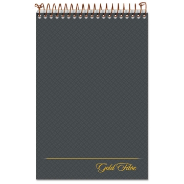 Picture of Gold Fibre Steno Pads, Gregg Rule, Designer Diamond Pattern Gray/gold Cover, 100 White 6 X 9 Sheets