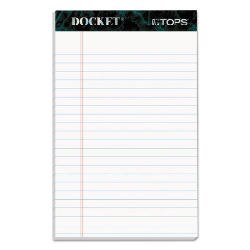 Picture of Docket Ruled Perforated Pads, Narrow Rule, 50 White 5 X 8 Sheets, 12/pack