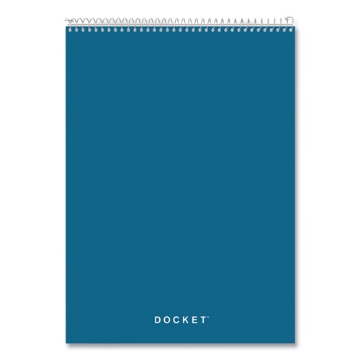 Picture of Docket Ruled Wirebound Pad With Cover, Wide/legal Rule, Blue Cover, 70 White 8.5 X 11.75 Sheets