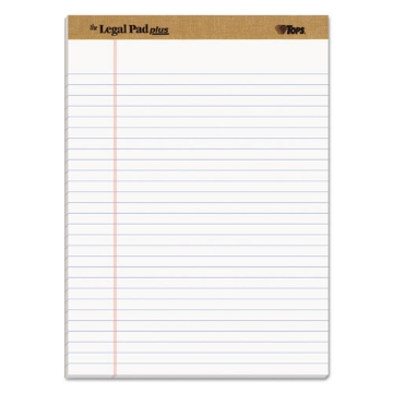 Picture of "The Legal Pad" Plus Ruled Perforated Pads With 40 Pt. Back, Wide/legal Rule, 50 White 8.5 X 11.75 Sheets, Dozen