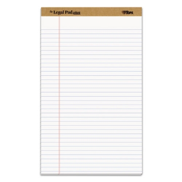 Picture of "The Legal Pad" Plus Ruled Perforated Pads With 40 Pt. Back, Wide/legal Rule, 50 White 8.5 X 14 Sheets, Dozen