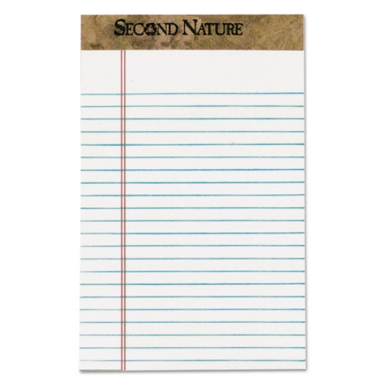 Picture of Second Nature Premium Recycled Ruled Pads, Narrow Rule, 50 White 5 X 8 Sheets, Dozen