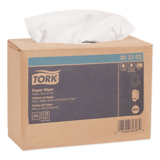 Picture of Multipurpose Paper Wiper, 4-Ply, 9.75 x 16.75, White, 125/Box, 8 Boxes/Carton