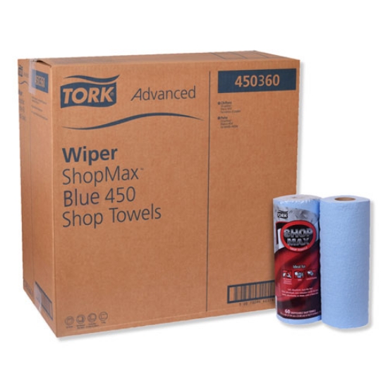 Picture of Advanced Shopmax Wiper 450, 11 X 9.4, Blue, 60/roll, 30 Rolls/carton