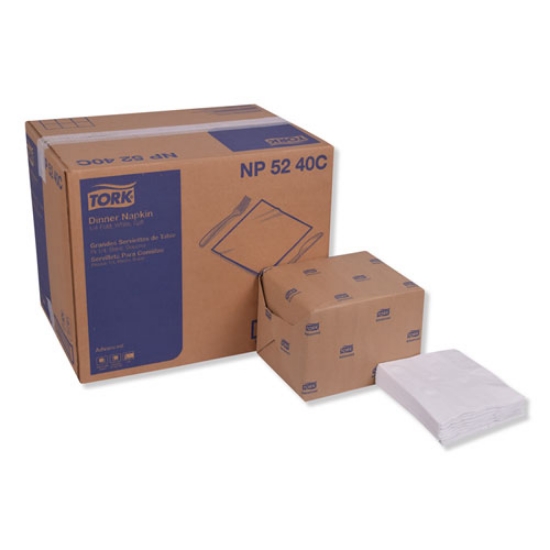 Picture of Advanced Dinner Napkins, 2-Ply, 15" X 16.25", White, 375/pack, 8 Packs/carton