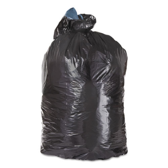 Picture of Low-Density Can Liners, 56 Gal, 1.3 Mil, 43" X 47", Black, 100/carton