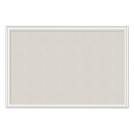 Picture of Linen Bulletin Board with Decor Frame, 30 x 20, Tan Surface, White Wood Frame