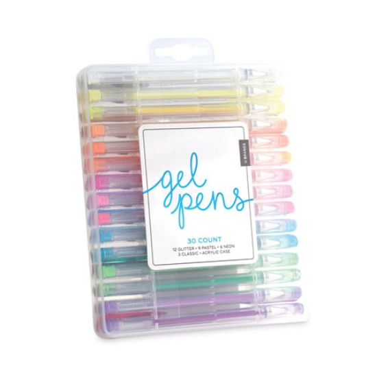 Picture of Gel Pen, Stick, Fine, Assorted Sizes, Assorted Ink and Barrel Colors, 30/Pack