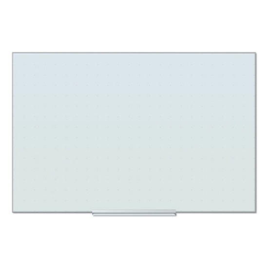 Picture of Floating Glass Ghost Grid Dry Erase Board, 35 x 23, White