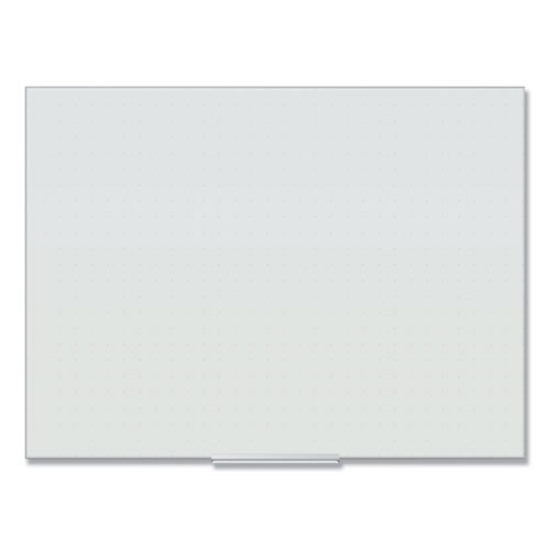 Picture of Floating Glass Ghost Grid Dry Erase Board, 47 x 35, White