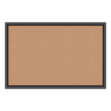 Picture of Cork Bulletin Board, 35 x 23, Tan Surface, Black Frame