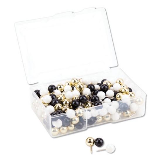 Picture of Fashion Sphere Push Pins, Plastic, Assorted, 0.44", 200/Pack