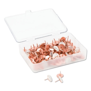 Picture of Fashion Metal Thumbtacks, Metal, Marble/Rose Gold, 0.38", 100/Pack